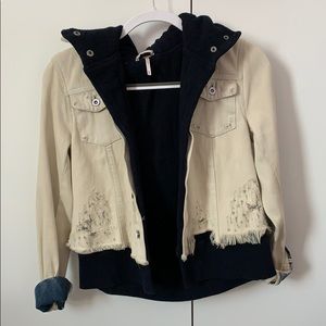 Free people sweatshirt/jean jacket